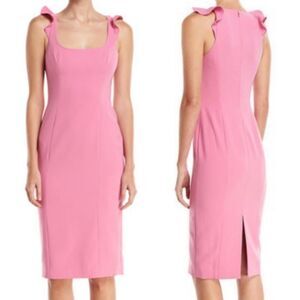 Jay Godfrey Mauve Pink Marois Ruffle Strap Sleeveless Sheath Midi Dress Sz 2